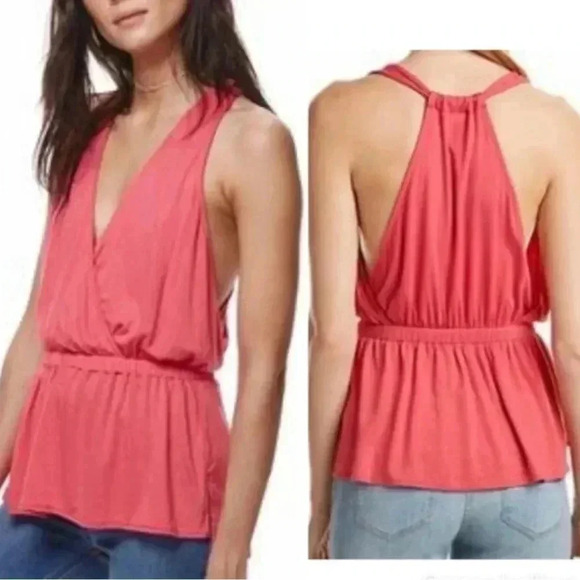 NWT Free People We the Free Heat Wave Surplice V-Neck Peplum Tank - Picture 2 of 7